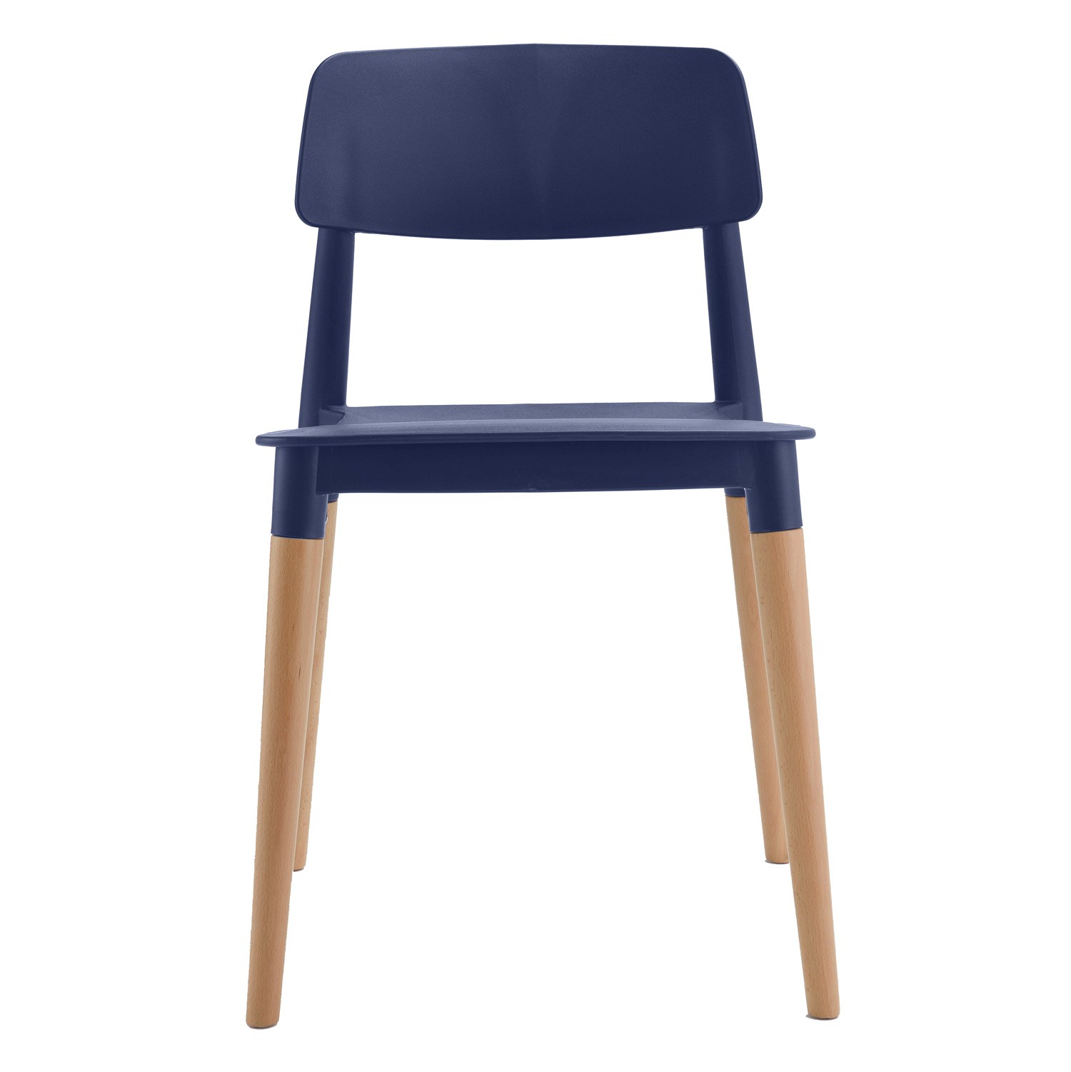 Genius Chair Navy Blue Seat Wooden Feet-PP Chair