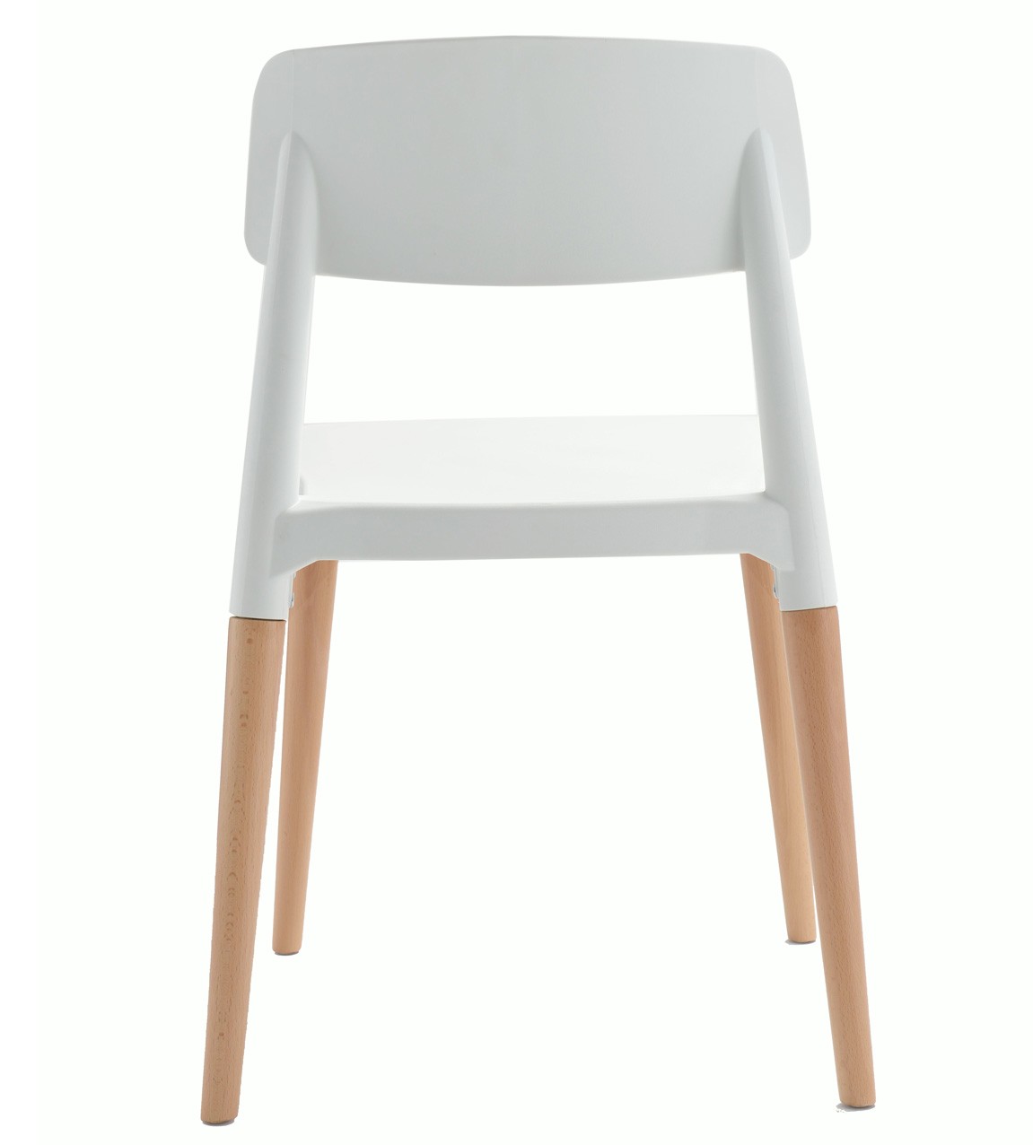 Modern Minimalist PP Plastic Dining Chair with Solid Wood Legs - Indoor Side Chair for Restaurant, Cafe & Bistro