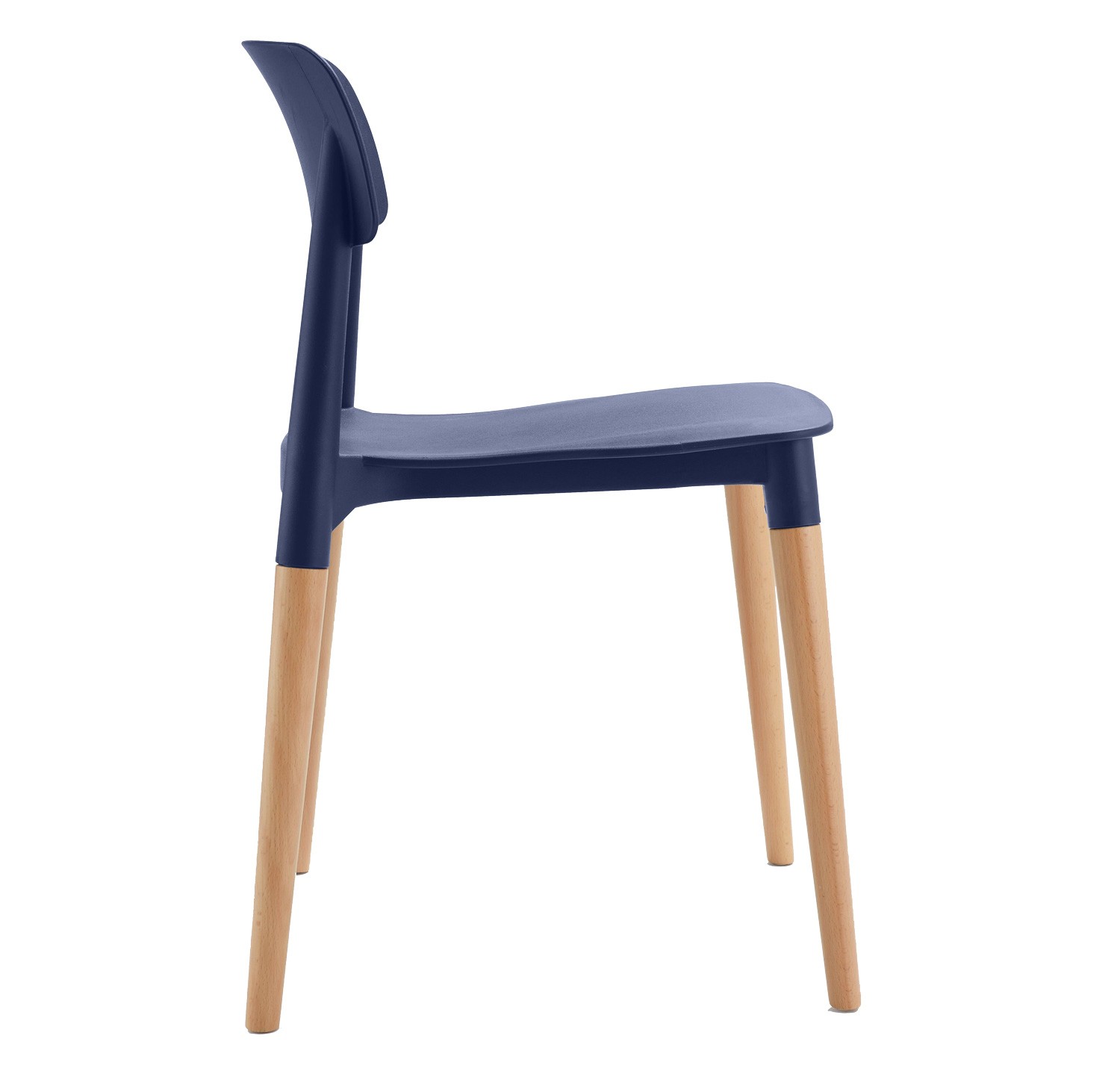 Genius Chair Navy Blue Seat Wooden Feet-PP Chair