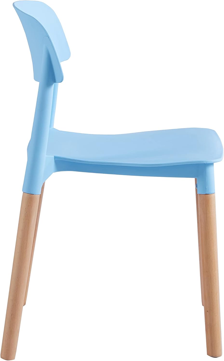 Genius Chair Light Blue Seat Wooden Feet-PP Chair