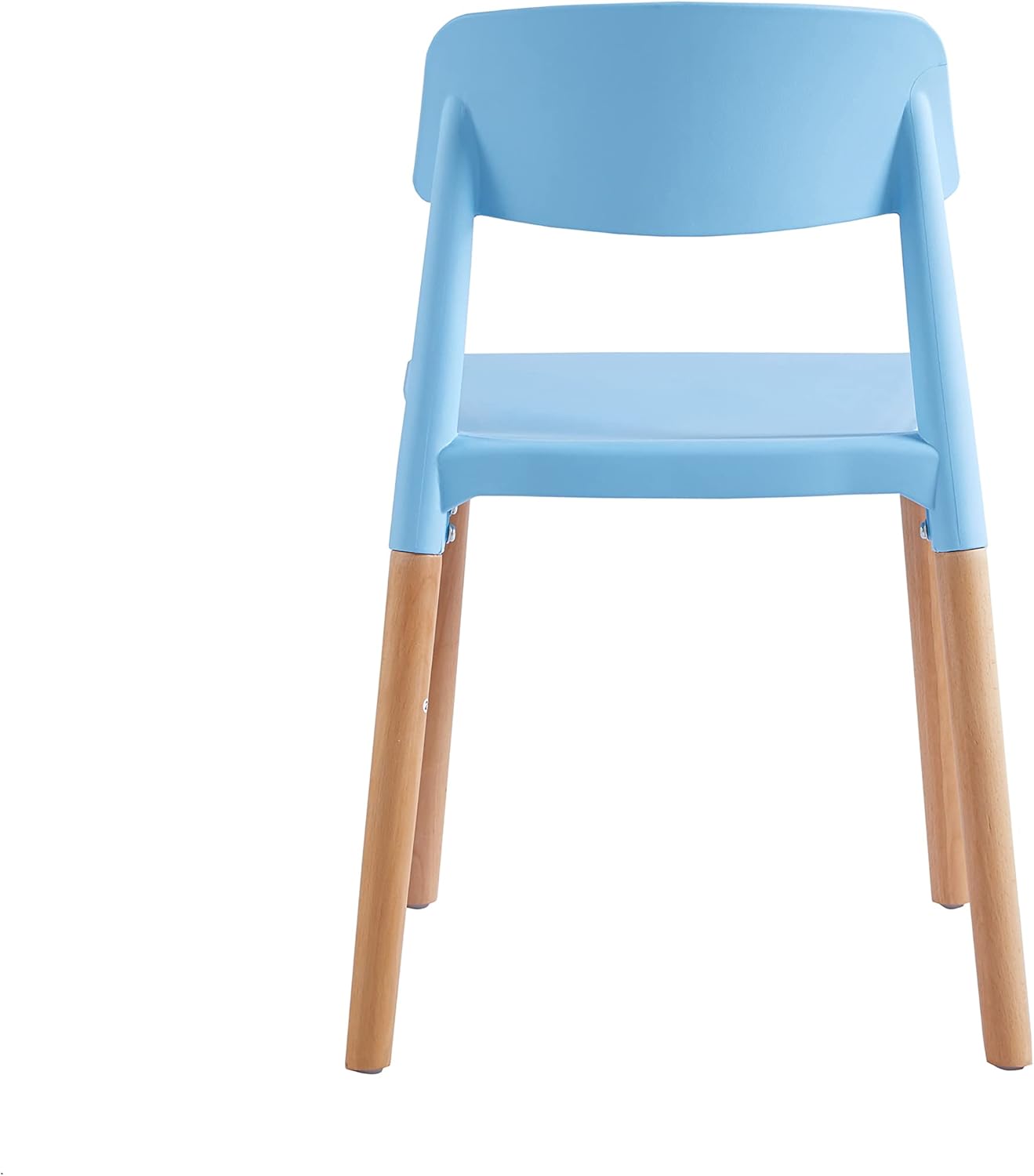 Genius Chair Light Blue Seat Wooden Feet-PP Chair