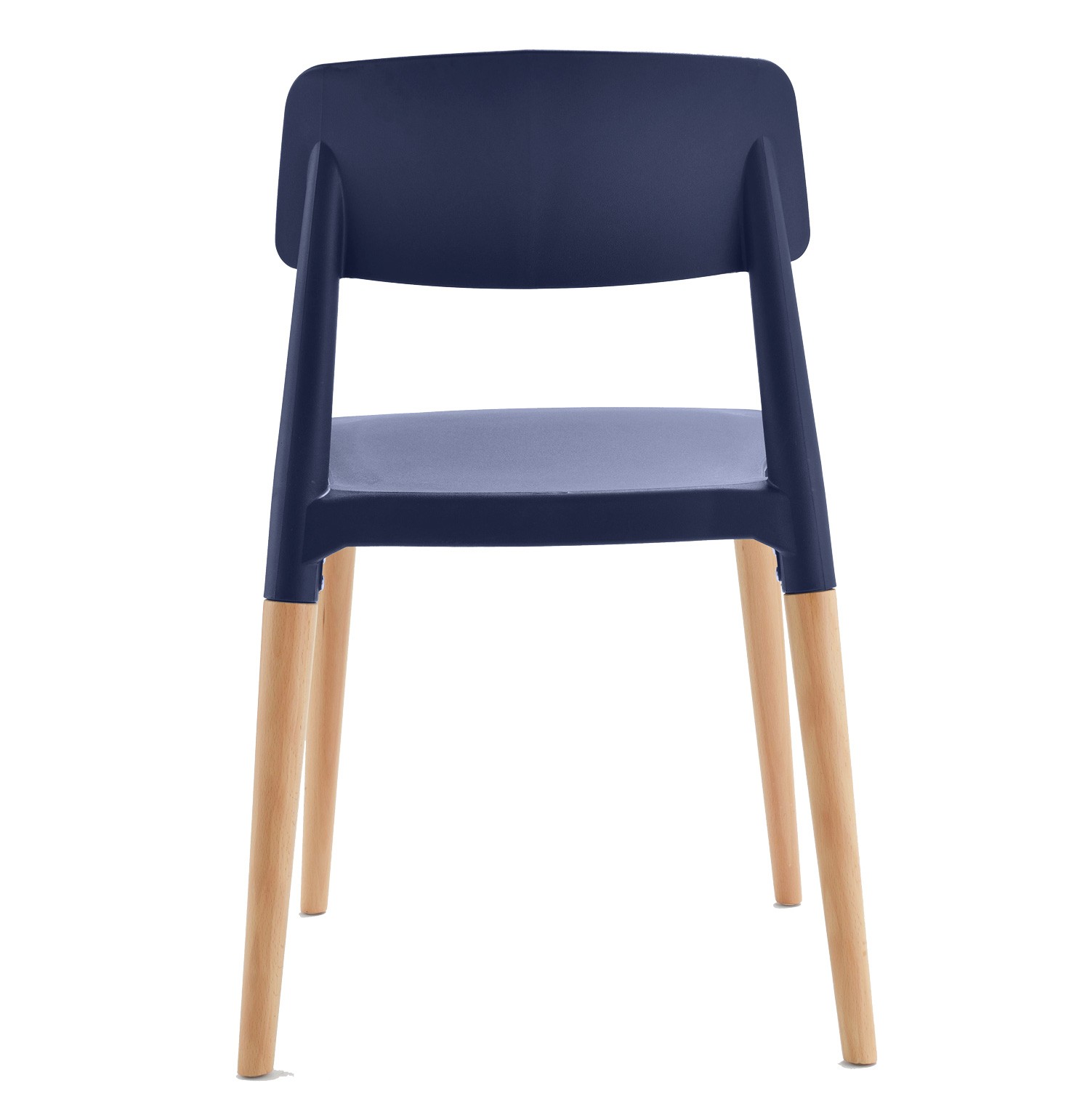 Genius Chair Navy Blue Seat Wooden Feet-PP Chair