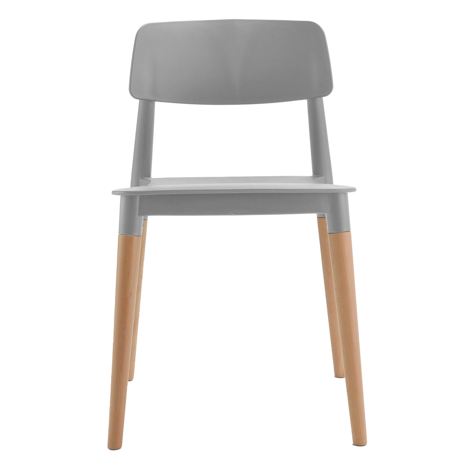 Genius Chair Grey Seat Wooden Feet-PP Chair