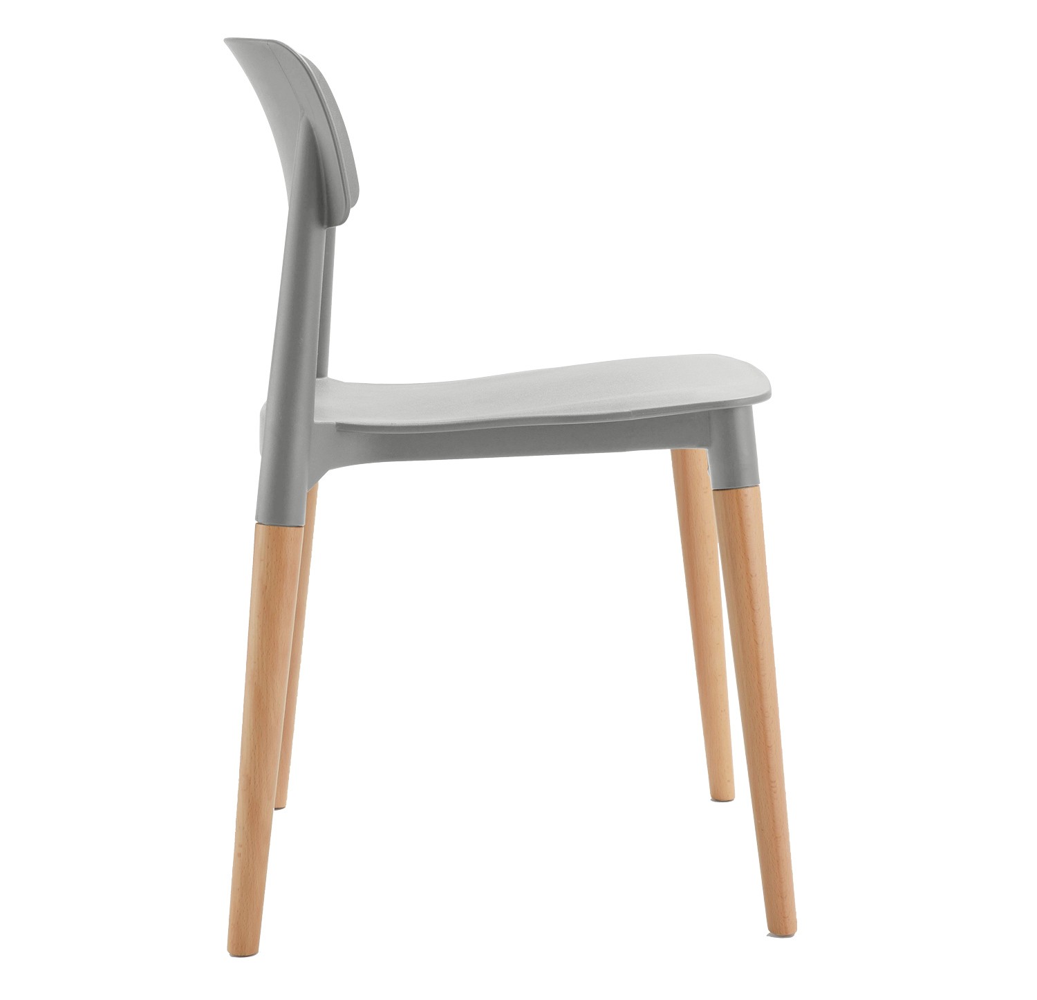 Genius Chair Grey Seat Wooden Feet-PP Chair
