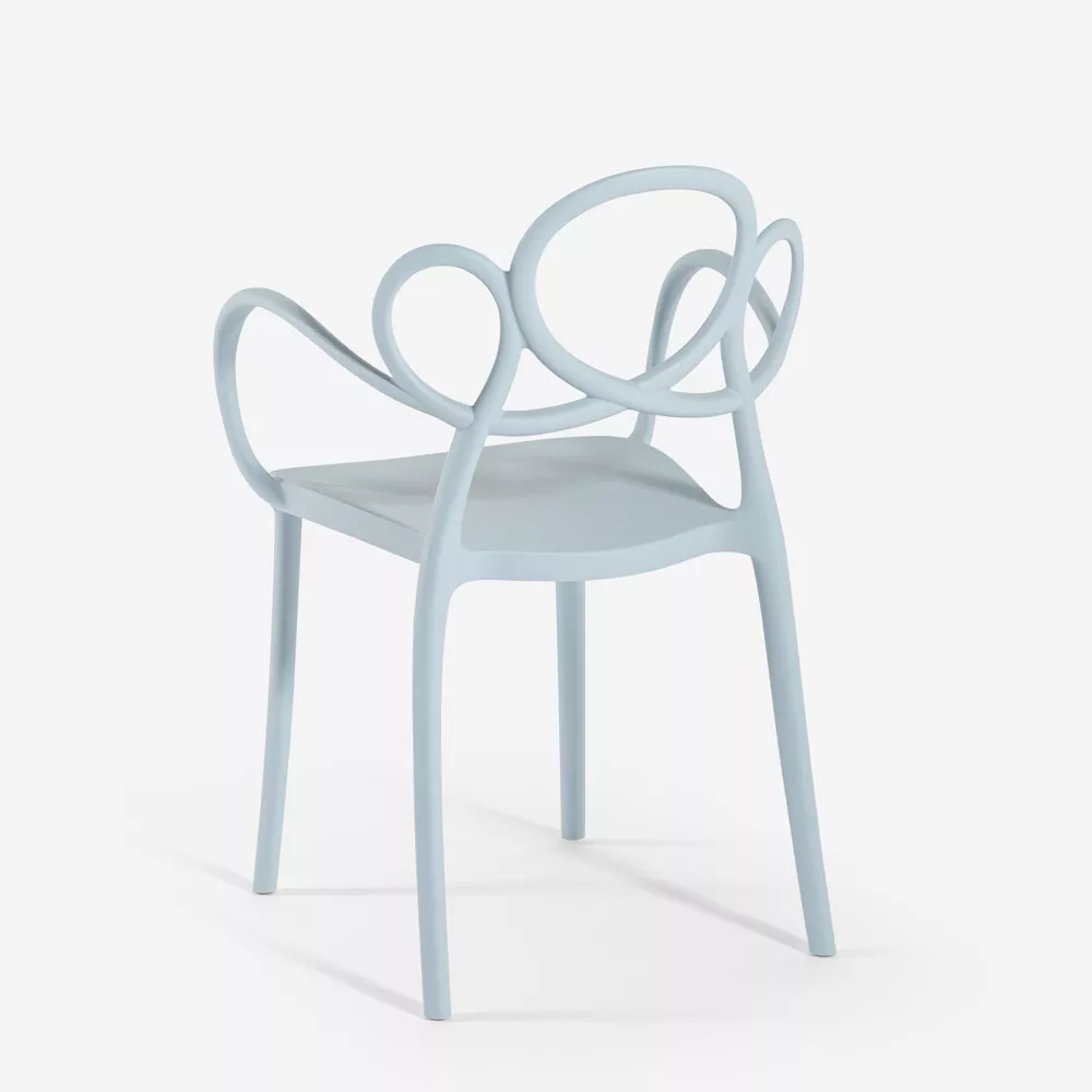 Light Blue Polypropylene Armchair-PP Chair