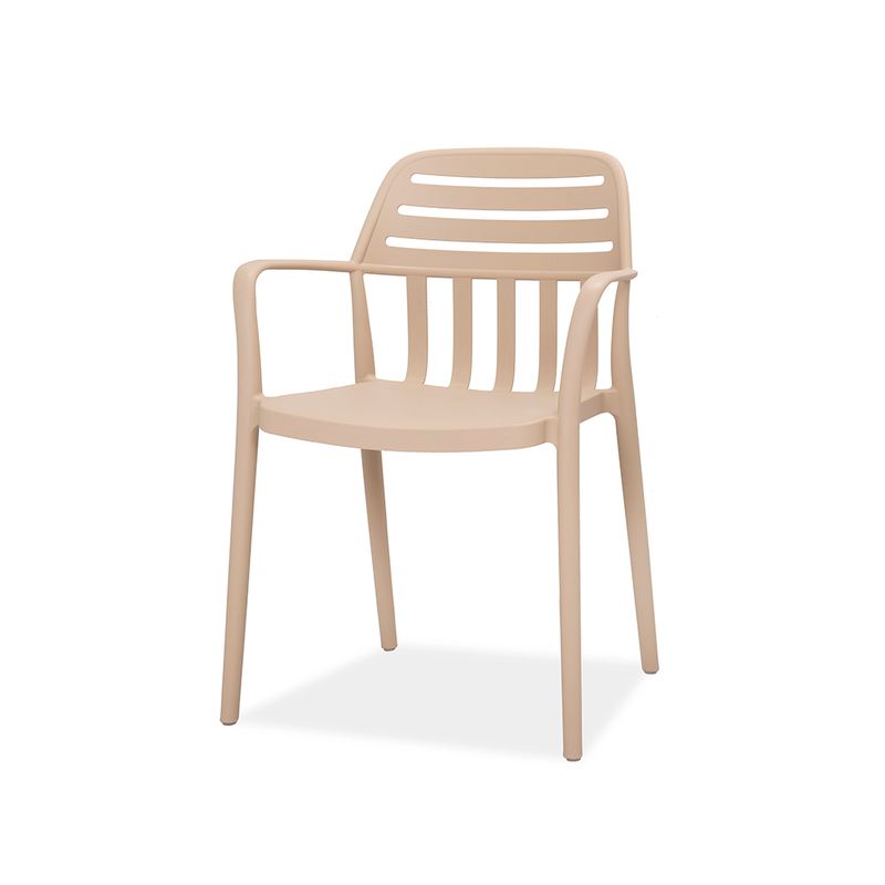Taupe Stackable Outdoor Armchair – Weatherproof, Ergonomic & Space-Saving