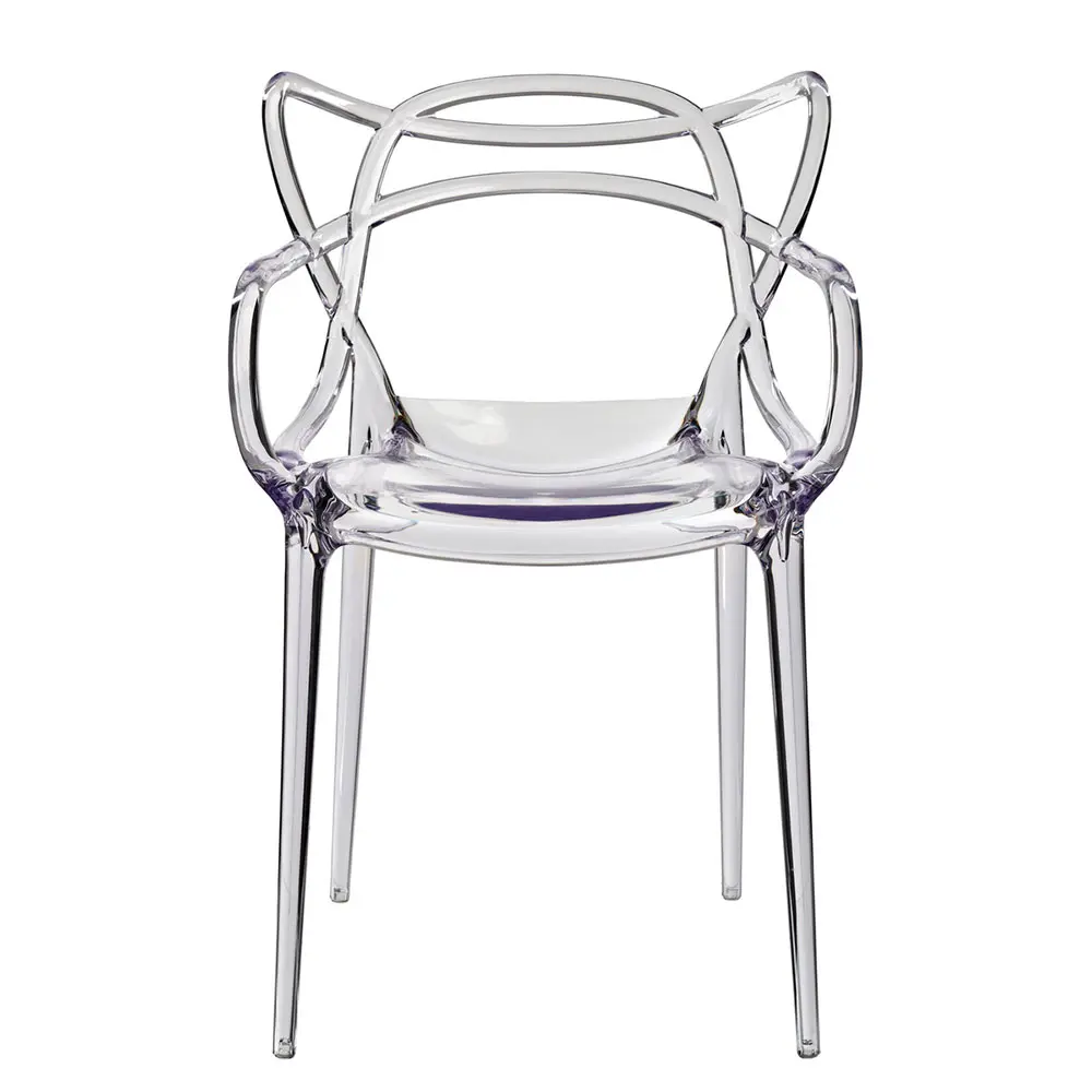 Modern Transparent Acrylic/PC Plastic Dining Armchair - Stackable Ghost Chair for Restaurant, Cafe & Home Use