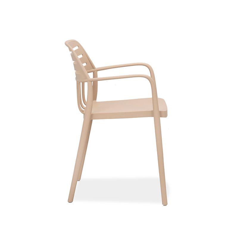Taupe Stackable Outdoor Armchair – Weatherproof, Ergonomic & Space-Saving