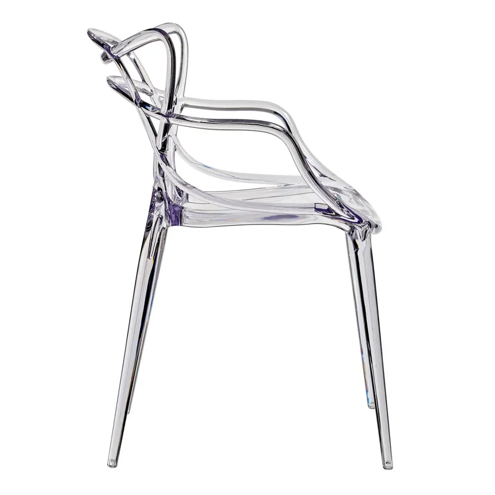 Modern Transparent Acrylic/PC Plastic Dining Armchair - Stackable Ghost Chair for Restaurant, Cafe & Home Use