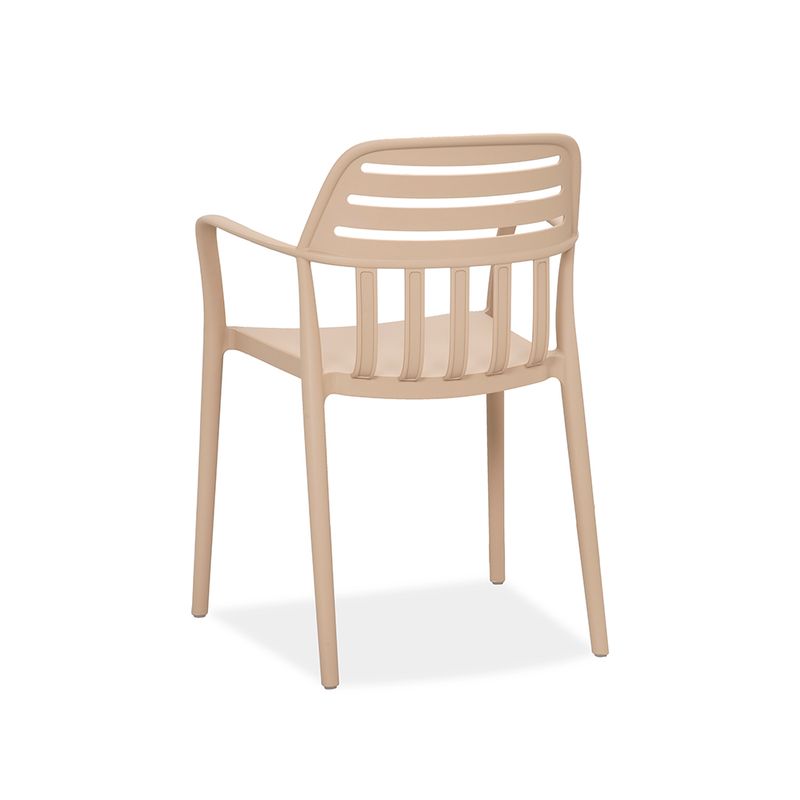 Taupe Stackable Outdoor Armchair – Weatherproof, Ergonomic & Space-Saving