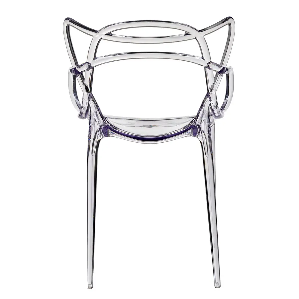 Modern Transparent Acrylic/PC Plastic Dining Armchair - Stackable Ghost Chair for Restaurant, Cafe & Home Use