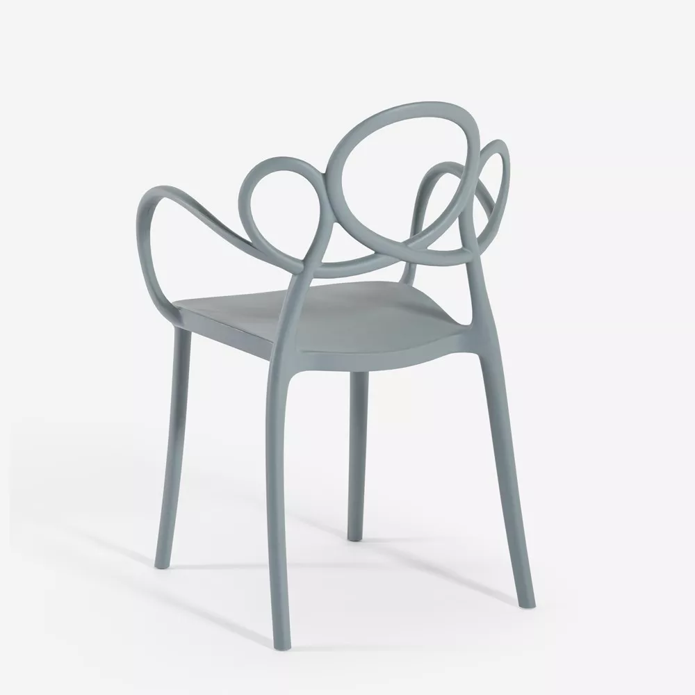 Grey Polypropylene Armchair-PP Chair