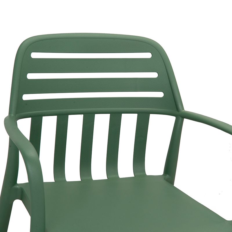 Stackable Green Outdoor Plastic Chair with Armrests