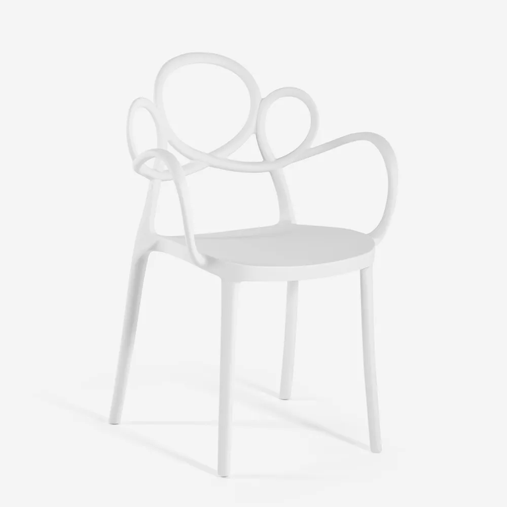 White Polypropylene Armchair-PP Chair
