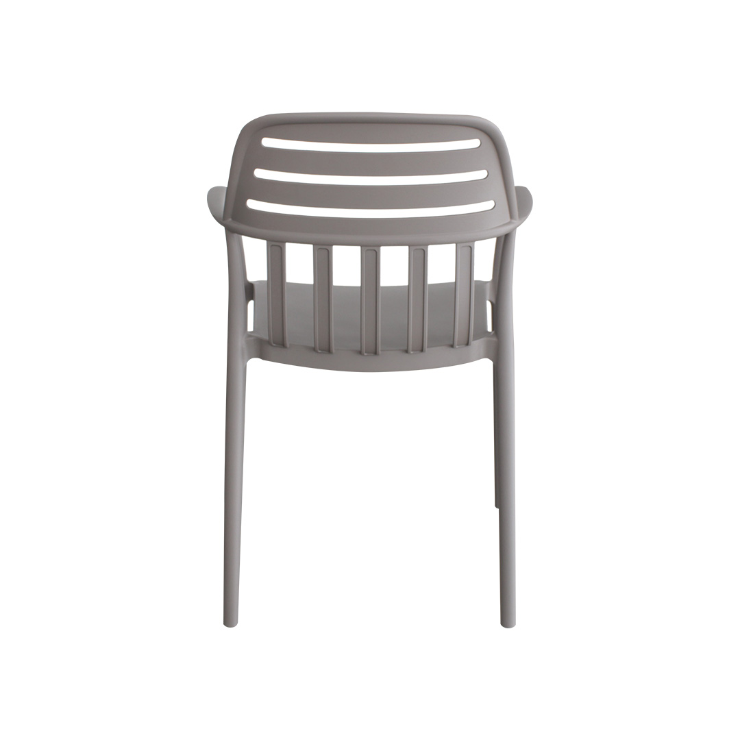Gray Stackable Outdoor Armchair – Weatherproof, Durable & Space-Saving