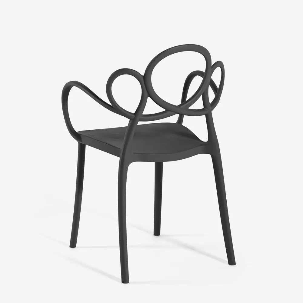 Black Polypropylene Armchair-PP Chair