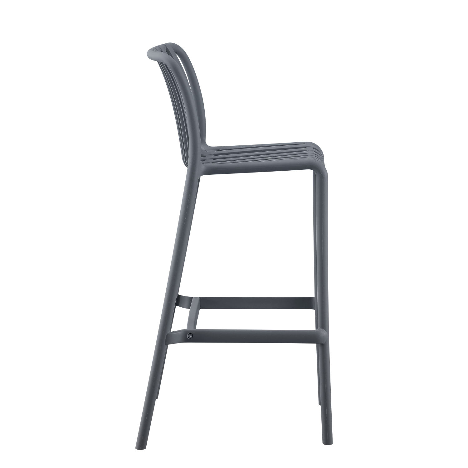 Plastic Bar Stool Dark Gray-PP Chair