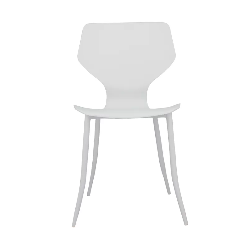 White Plastic Dining Chair With Metal Legs