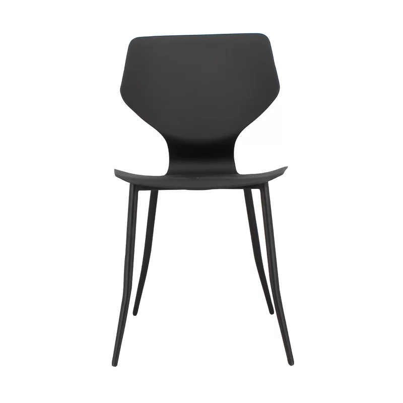 Black Plastic Dining Chair With Metal Legs