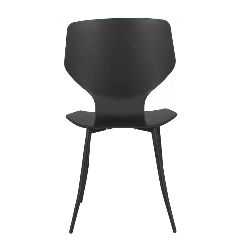Black Plastic Dining Chair With Metal Legs