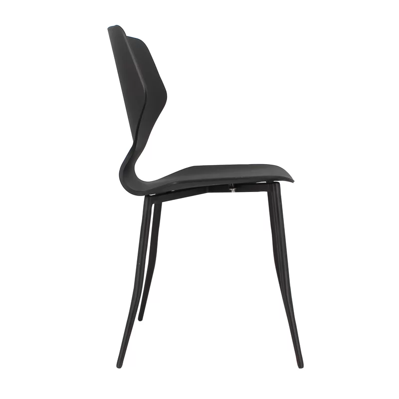 Black Plastic Dining Chair With Metal Legs