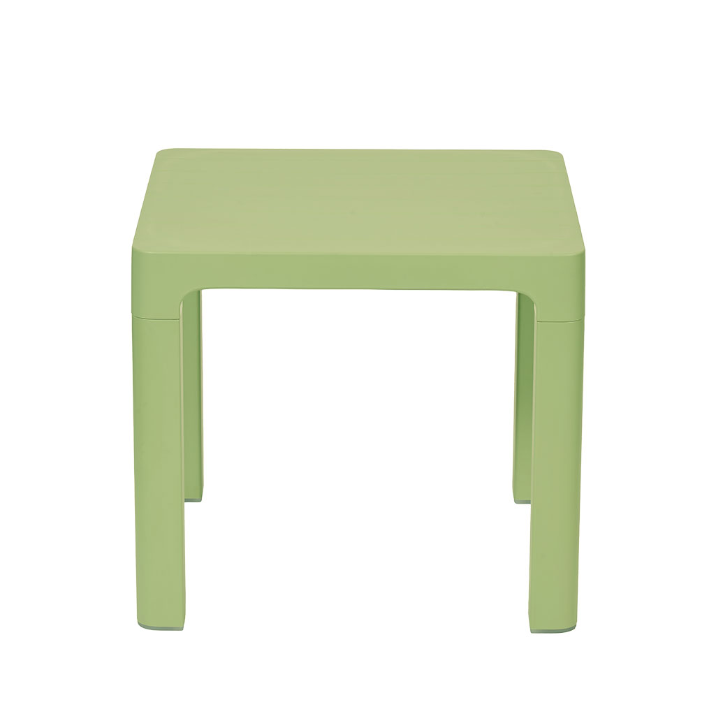 Split Assembled Horizontal Slatted PP Square Side Table Non-Stackable Plastic Patio End Table for Cafe Hotel Resort Wholesale