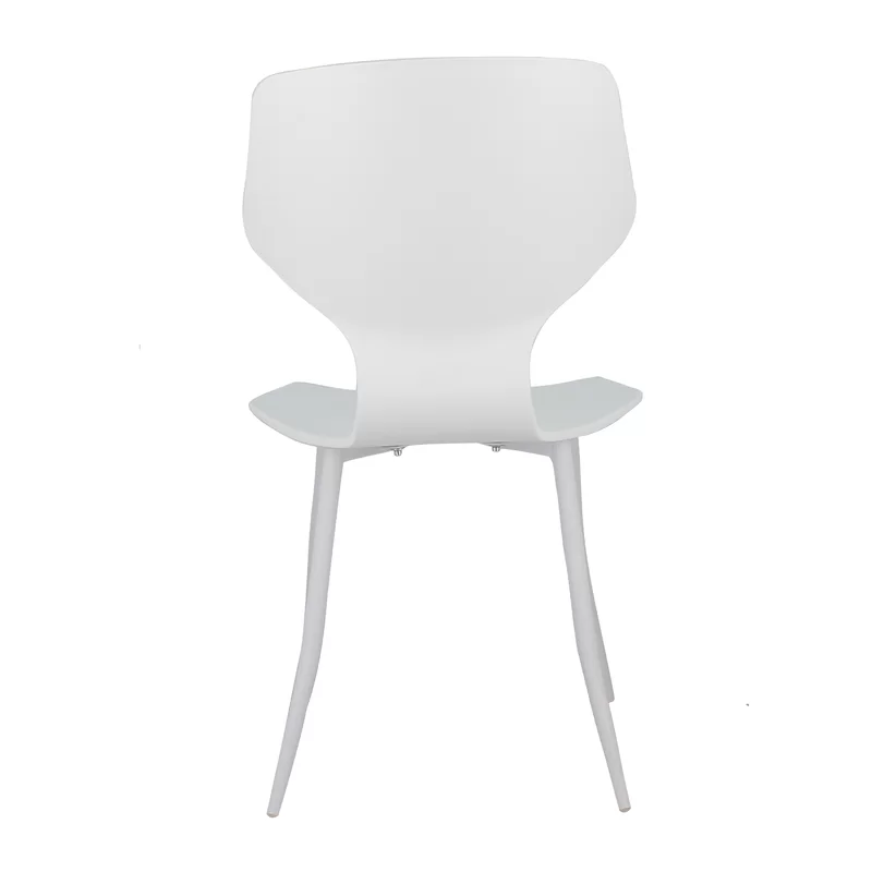 White Plastic Dining Chair With Metal Legs