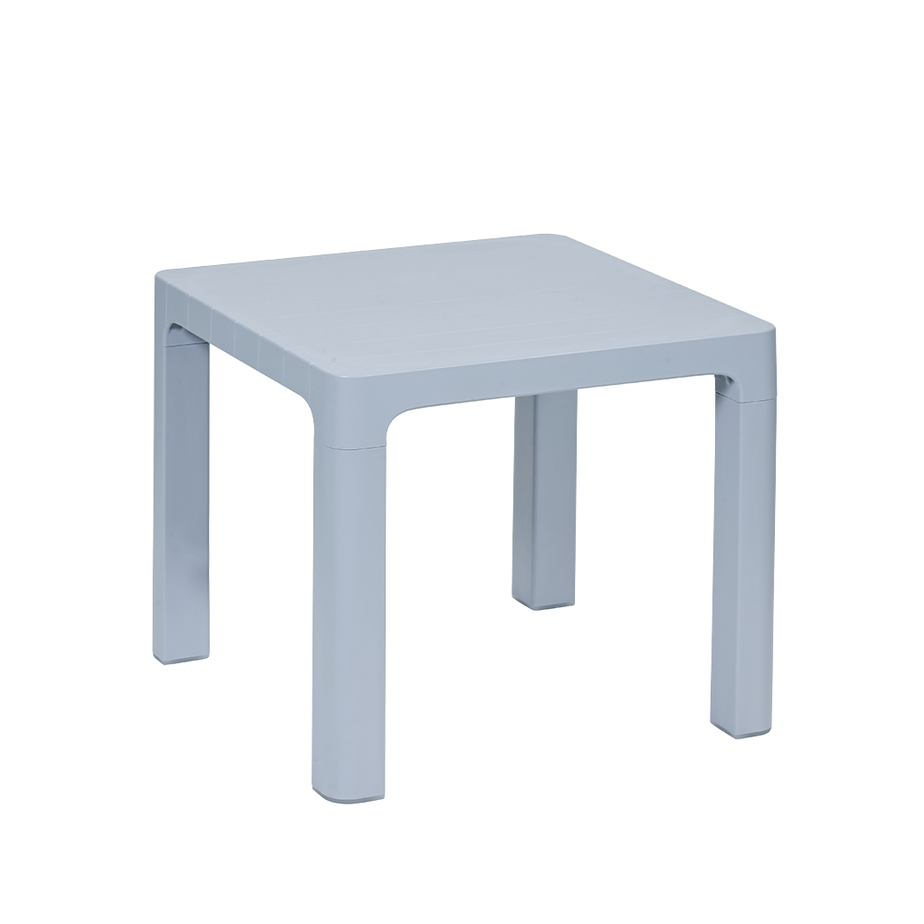 Split Assembled Horizontal Slatted PP Square Side Table Non-Stackable Plastic Patio End Table for Cafe Hotel Resort Wholesale