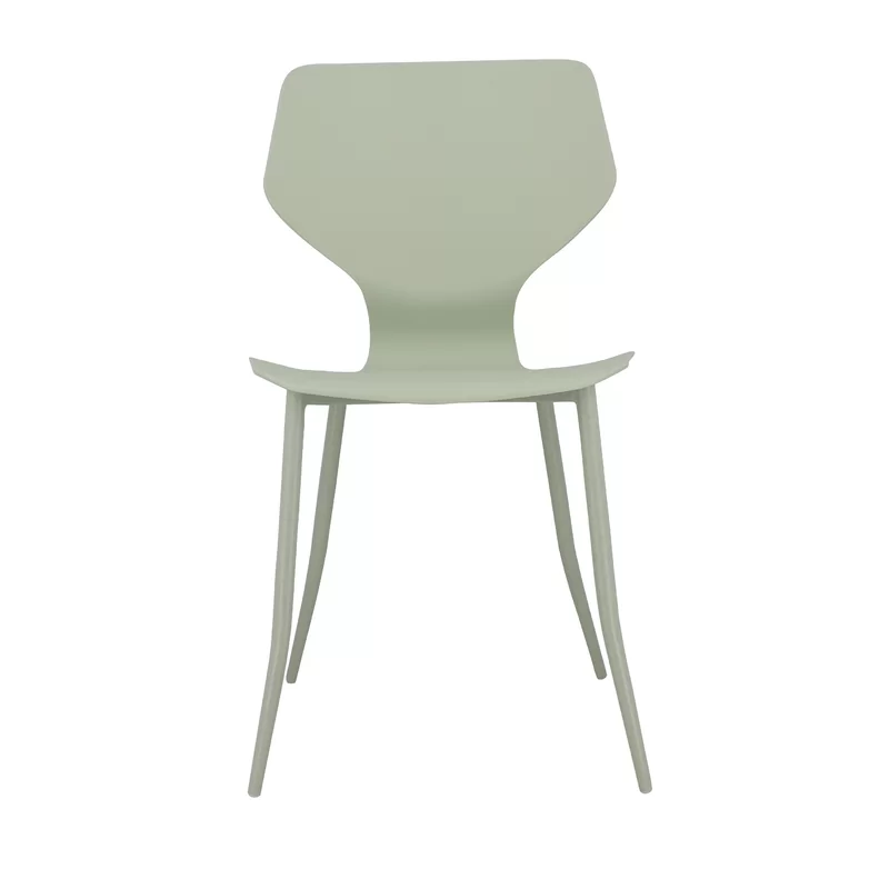 Mint Green Plastic Dining Chair With Metal Legs