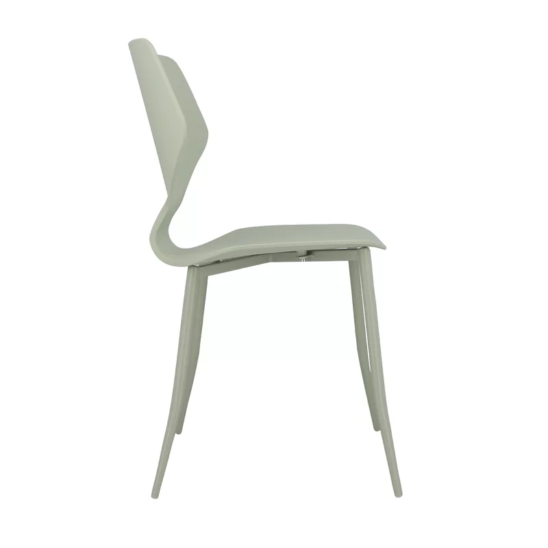 Mint Green Plastic Dining Chair With Metal Legs