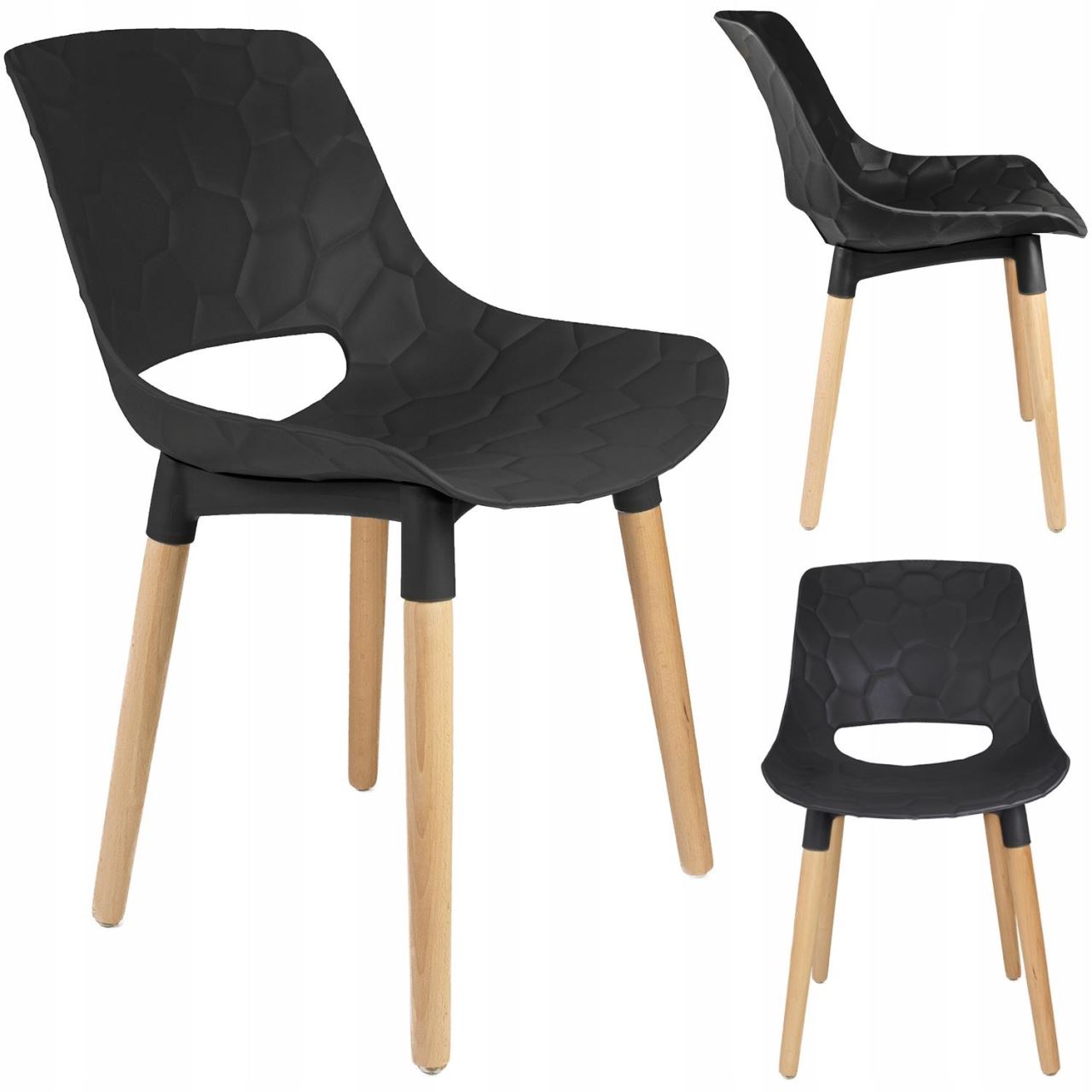 Plastic Kitchen Chair Wooden Legs-PP Chair
