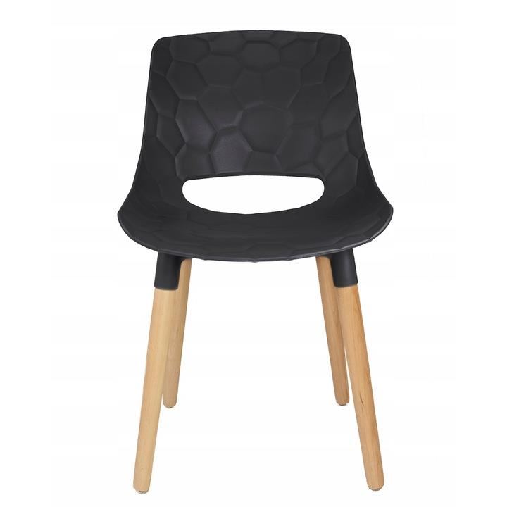 Plastic Kitchen Chair Wooden Legs-PP Chair