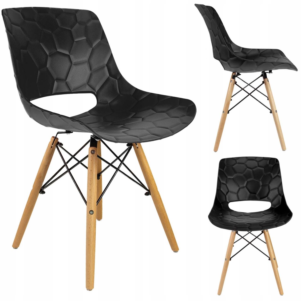 Polypropylene Chair Eiffel Wood Feet-PP Chair