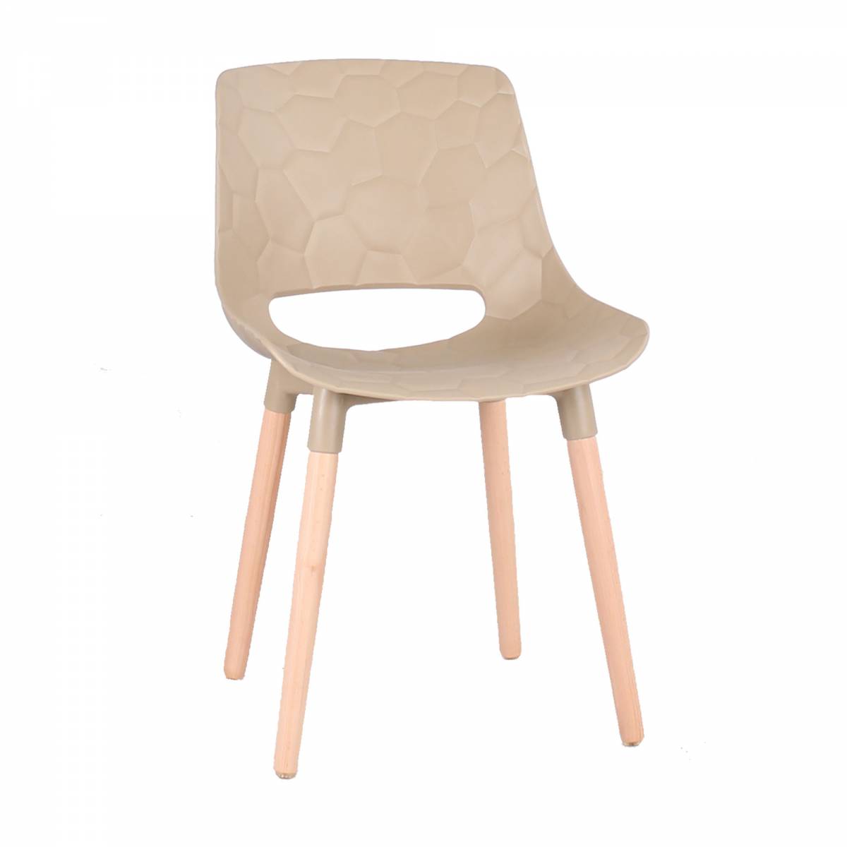Plastic Kitchen Chair Wooden Legs-PP Chair