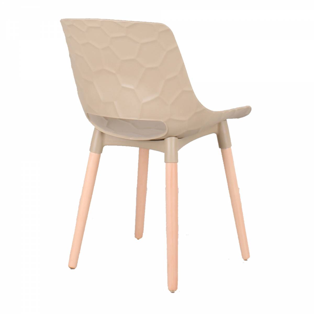 Plastic Kitchen Chair Wooden Legs-PP Chair