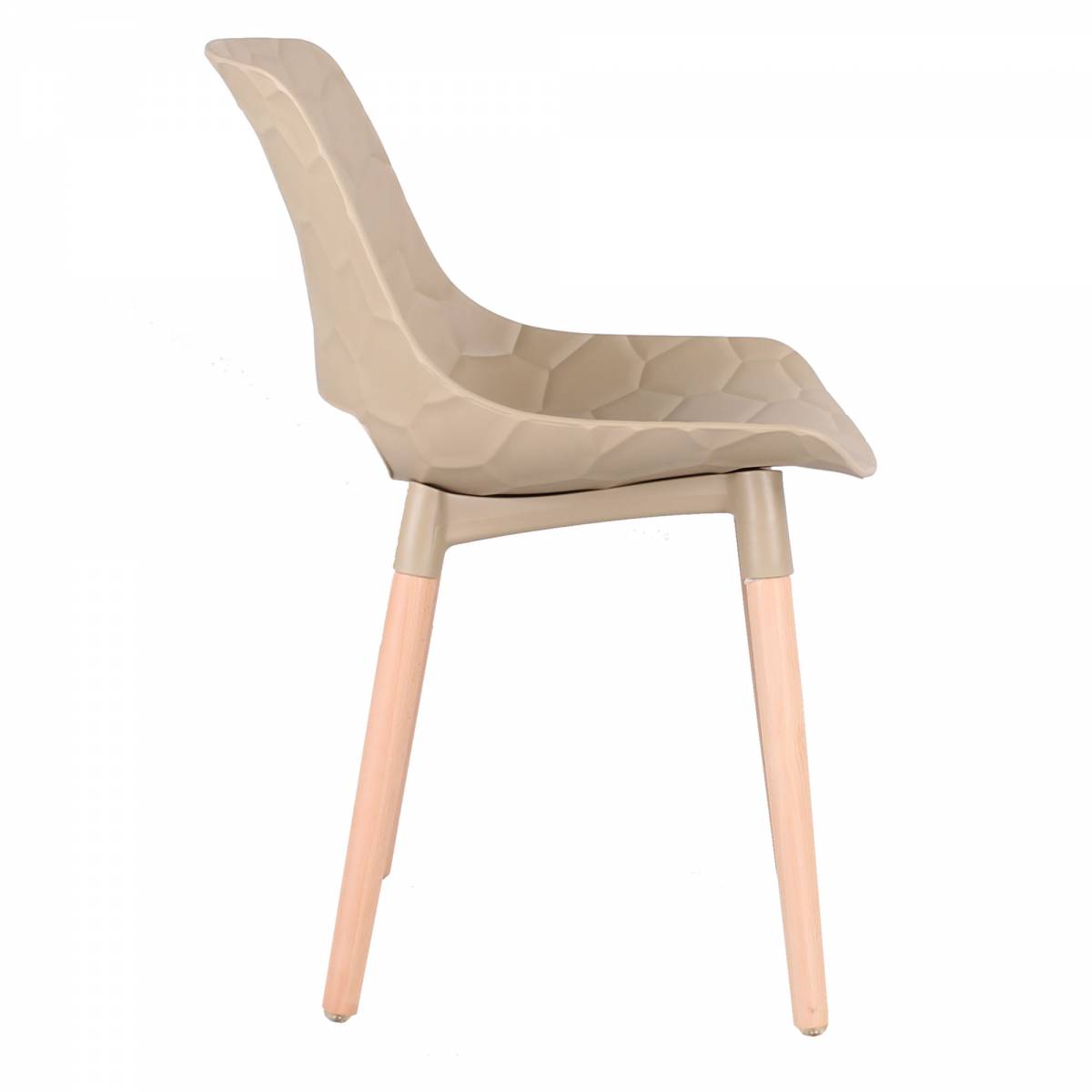 Plastic Kitchen Chair Wooden Legs-PP Chair
