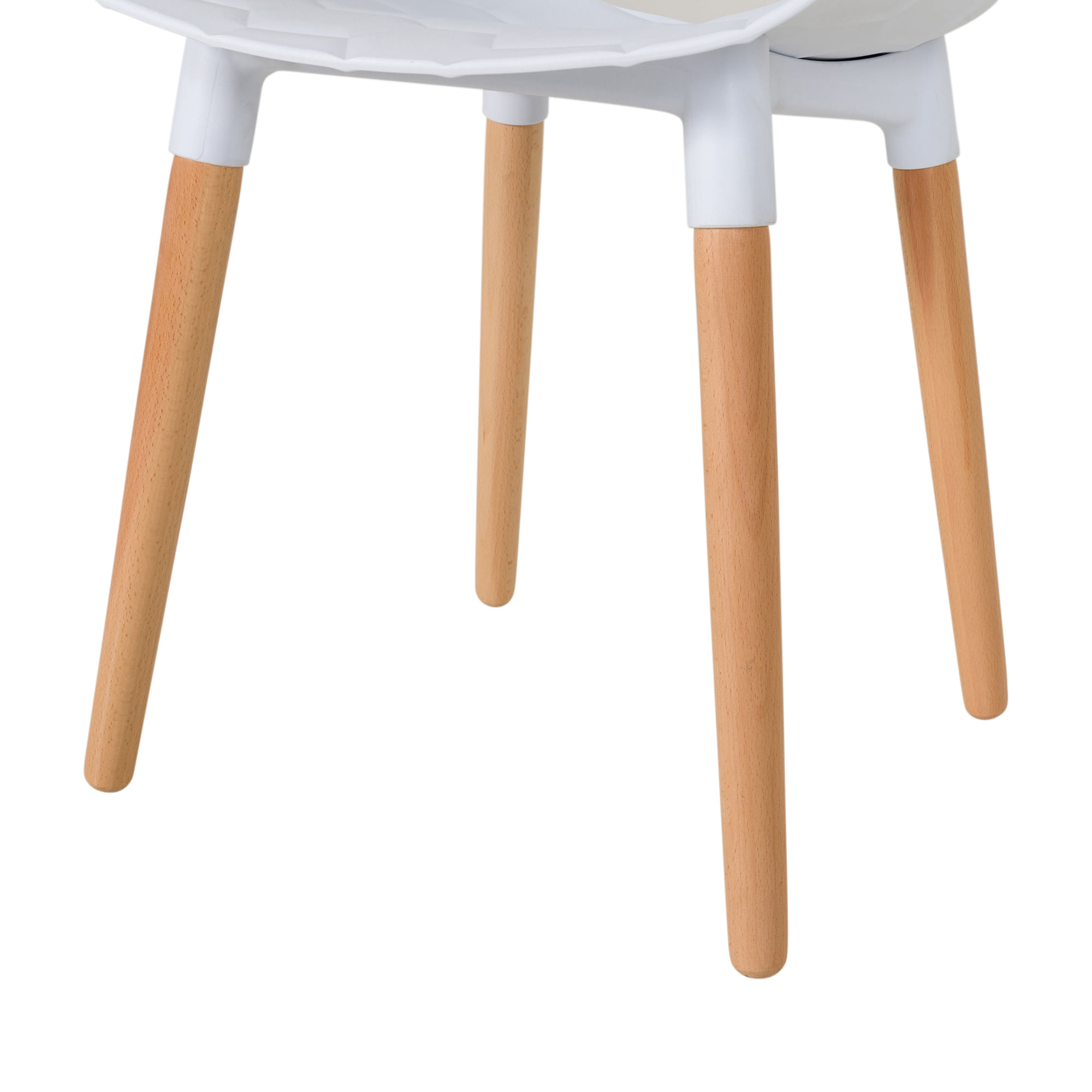 Honeycomb Embossed PP Plastic Dining Chair with Wood Legs - Indoor Side Chair for Restaurant, Cafe & Bistro