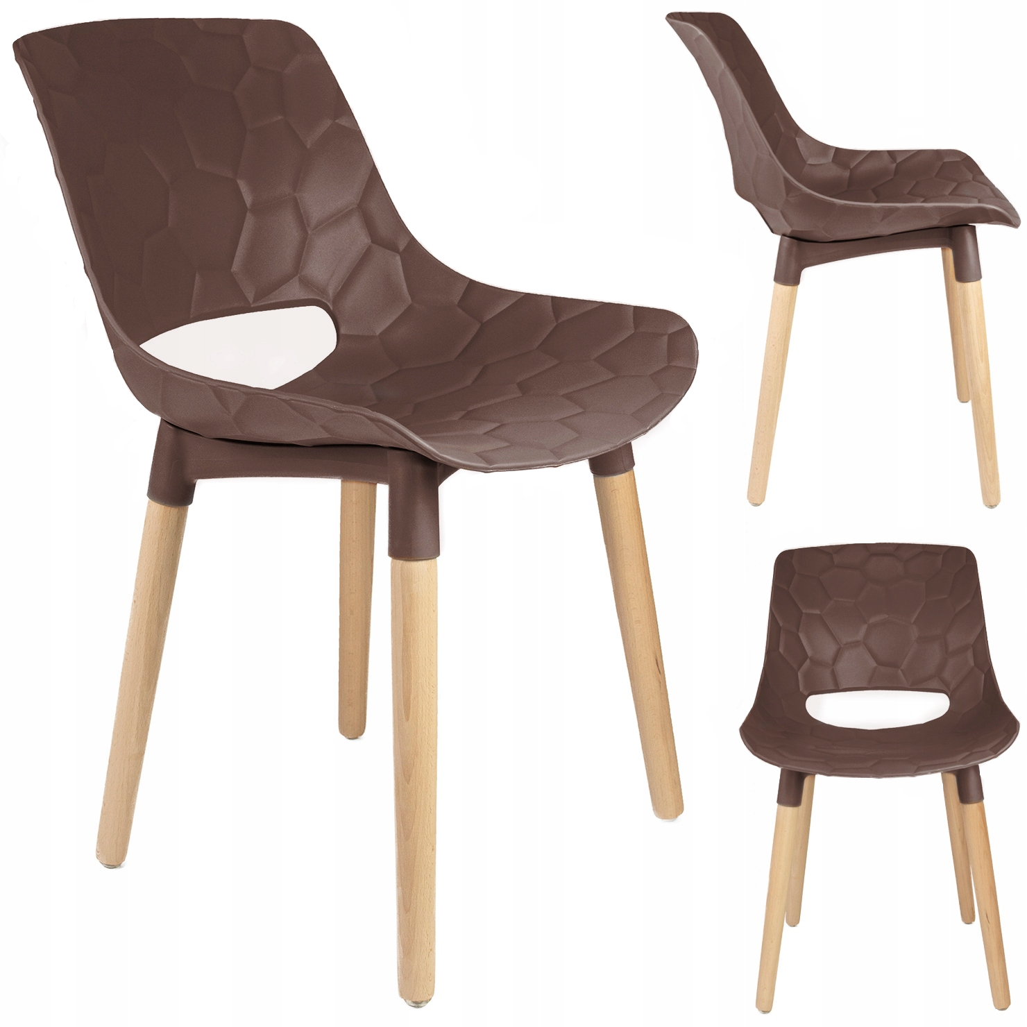 Plastic Kitchen Chair Wooden Legs-PP Chair