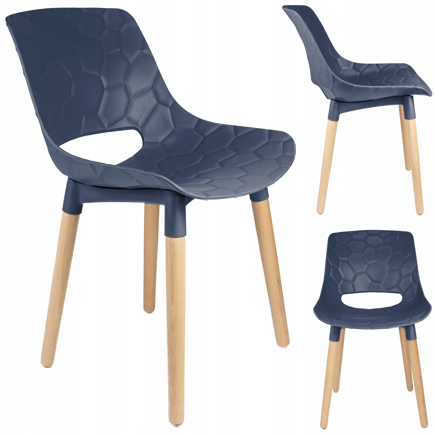 Plastic Kitchen Chair Wooden Legs-PP Chair