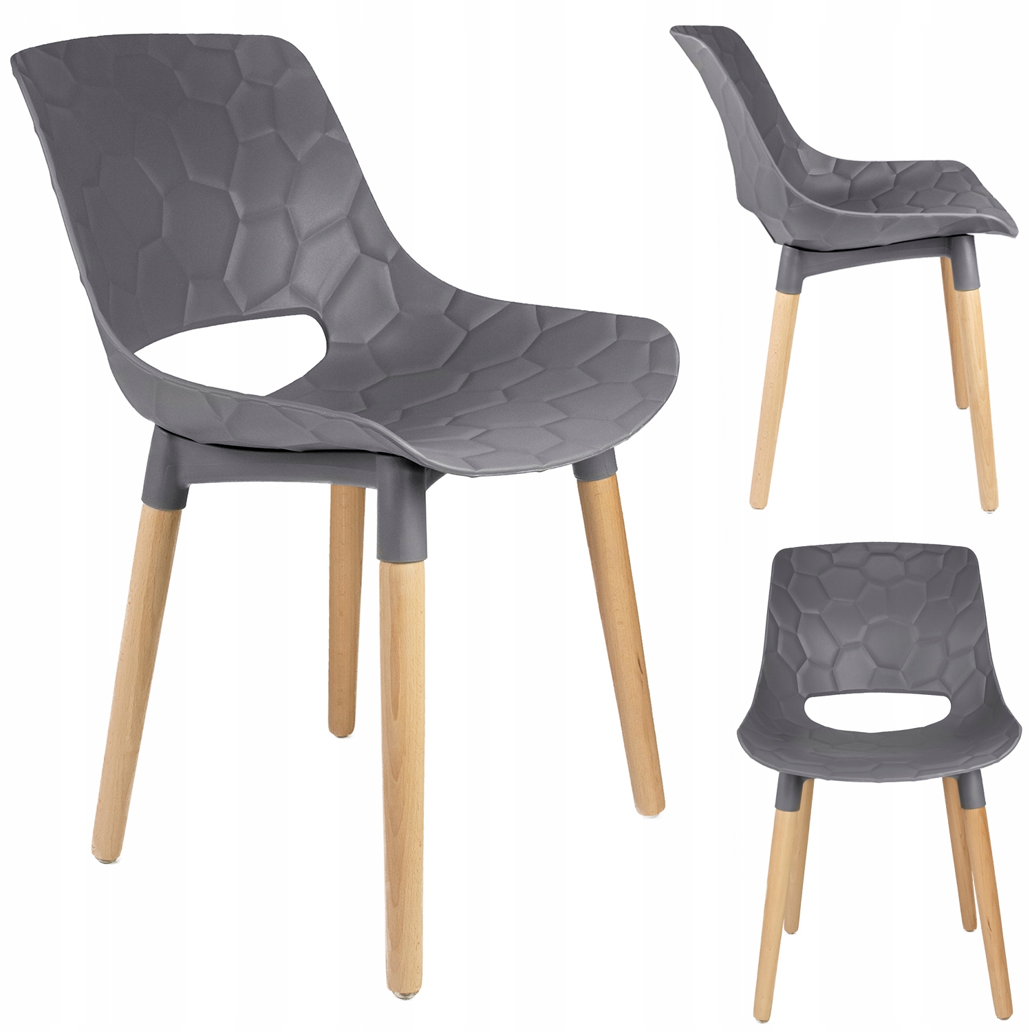Plastic Kitchen Chair Wooden Legs-PP Chair