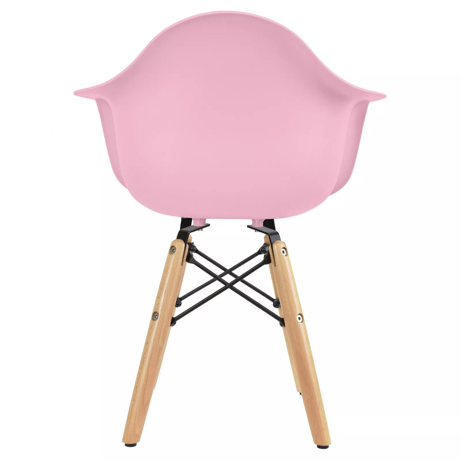Kids Eames Style Armchair with PP Plastic Seat & Wood Legs - Children's Dining & Study Chair for Preschool & Home
