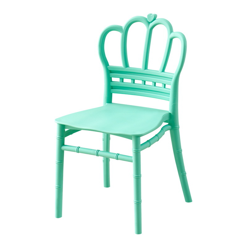 Kids PP Plastic Chair, Monoblock Injection‑Moulded Crown‑Shaped Backrest Children Dining Chair