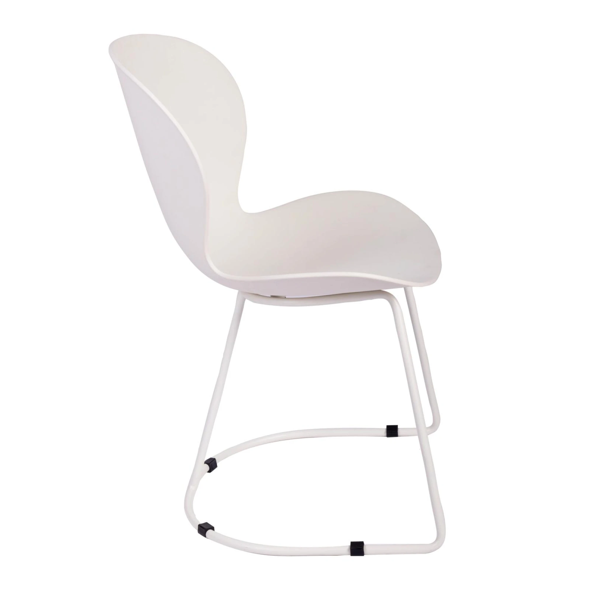 White Ergonomic Plastic Chair With Metal Base-PP Chair