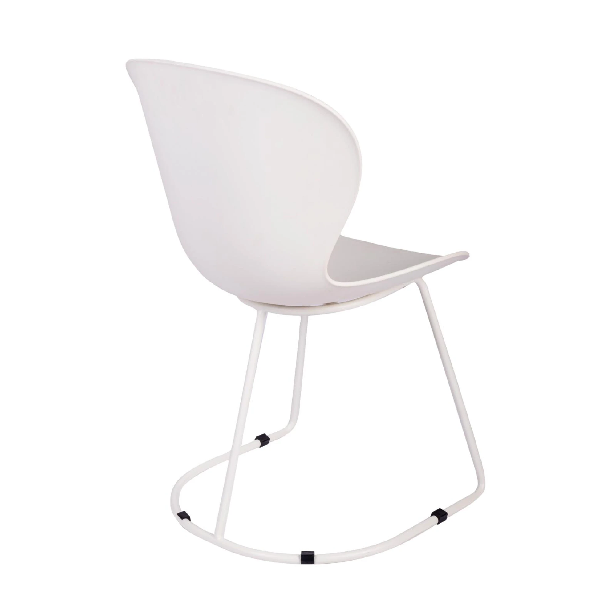 White Ergonomic Plastic Chair With Metal Base-PP Chair