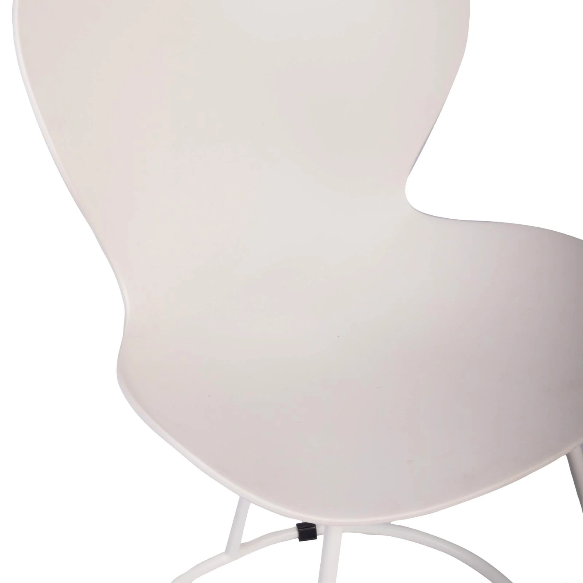 White Ergonomic Plastic Chair With Metal Base-PP Chair