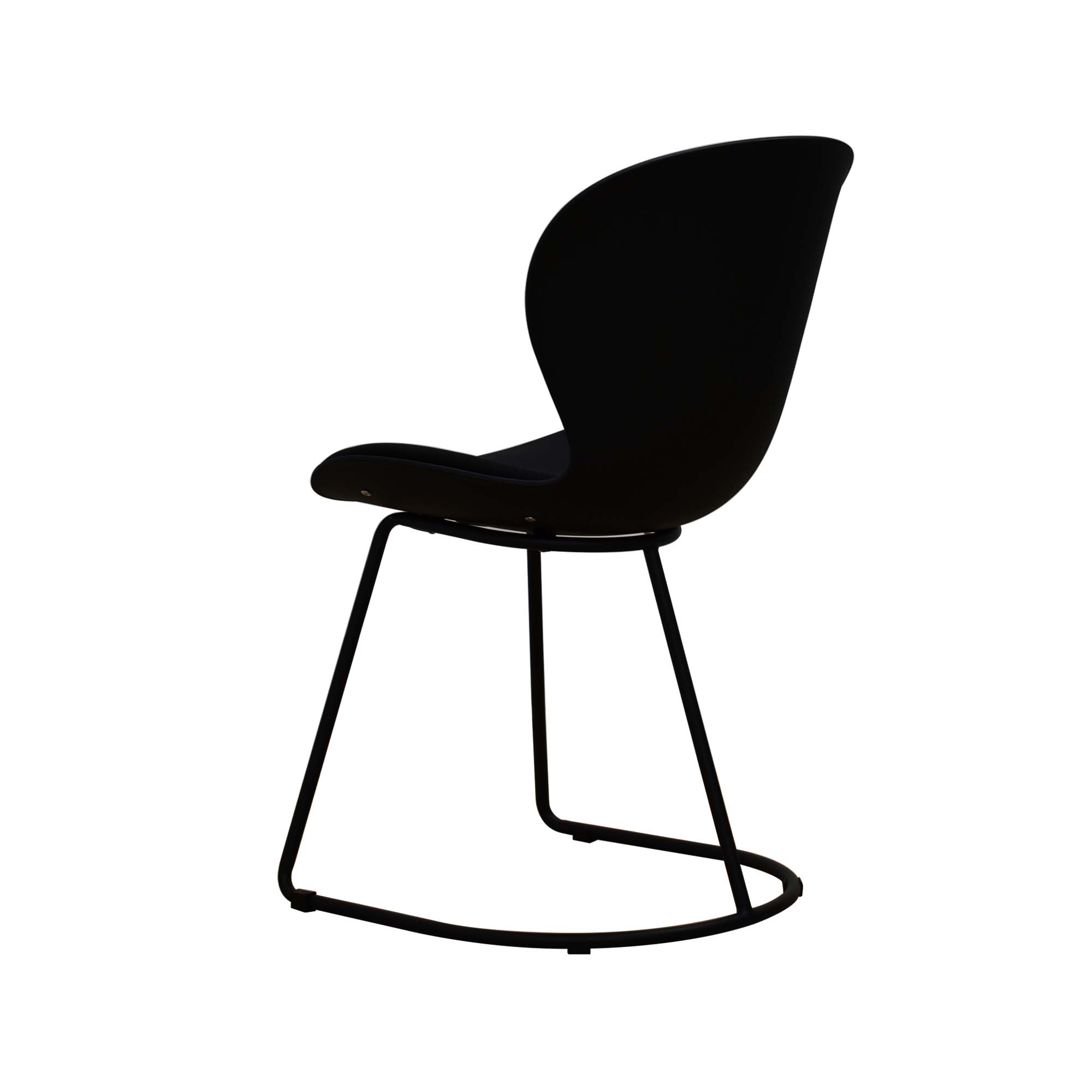 Black Ergonomic Plastic Chair With Metal Base-PP Chair