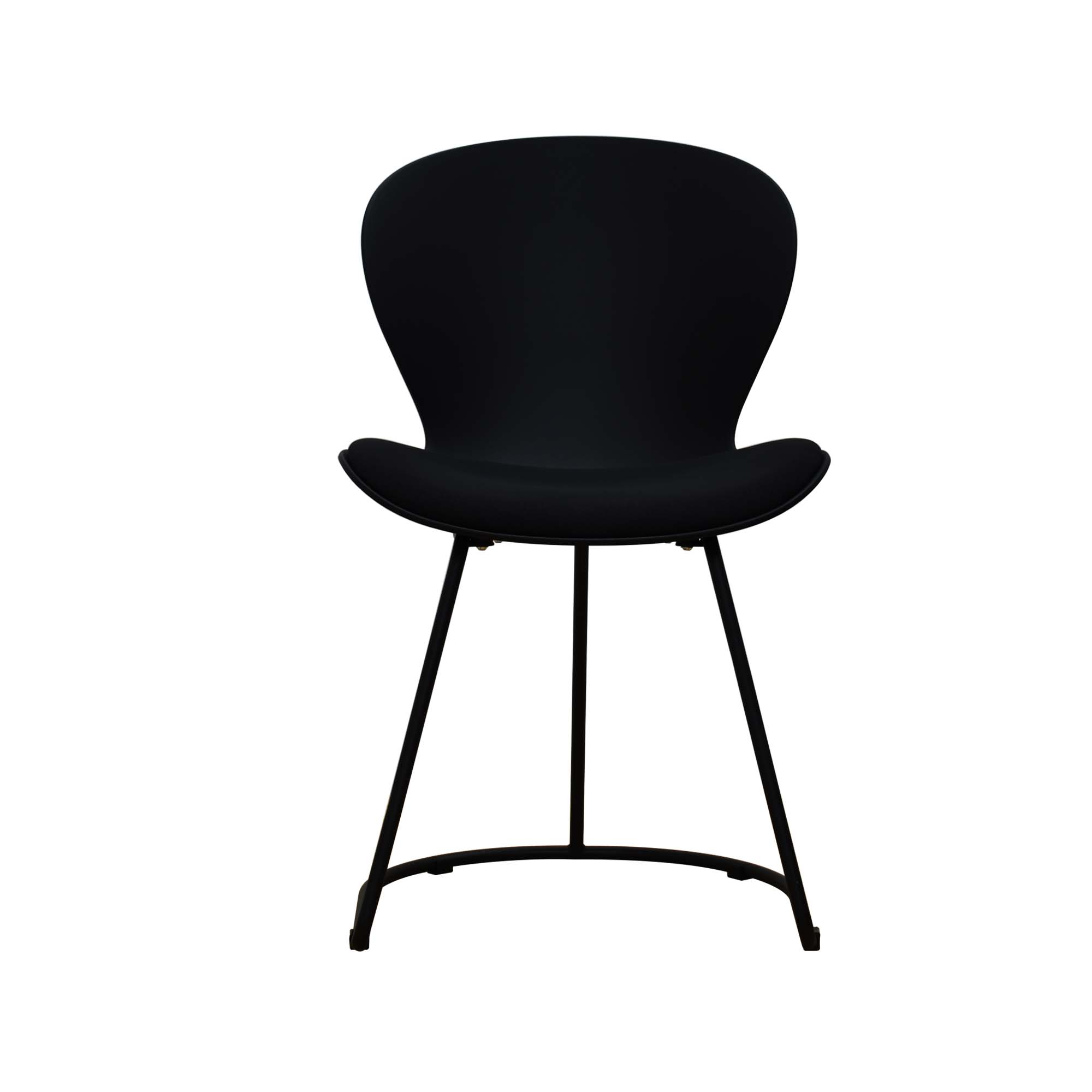 Black Ergonomic Plastic Chair With Metal Base-PP Chair