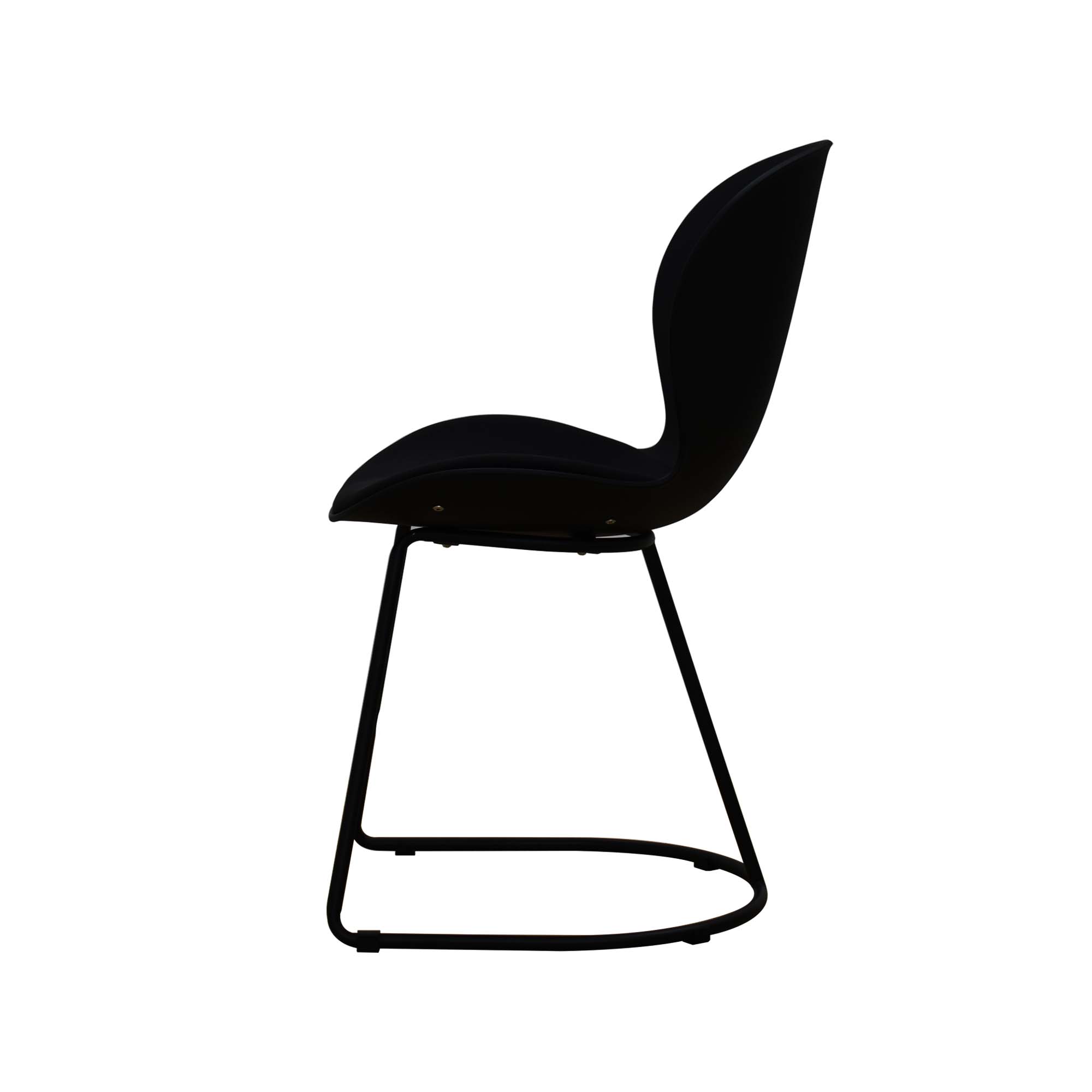Black Ergonomic Plastic Chair With Metal Base-PP Chair
