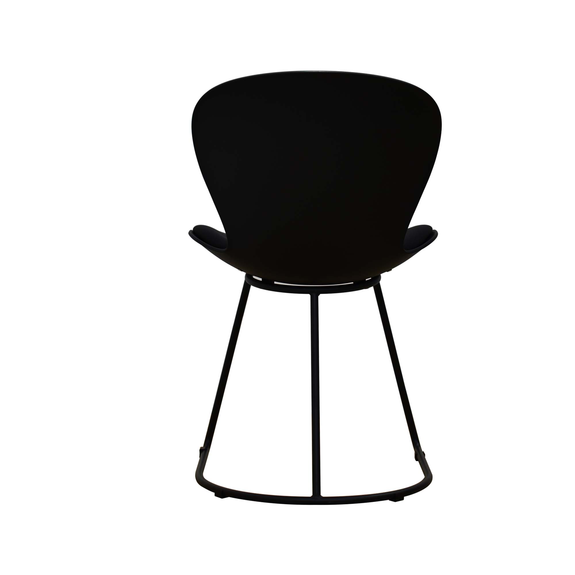 Black Ergonomic Plastic Chair With Metal Base-PP Chair