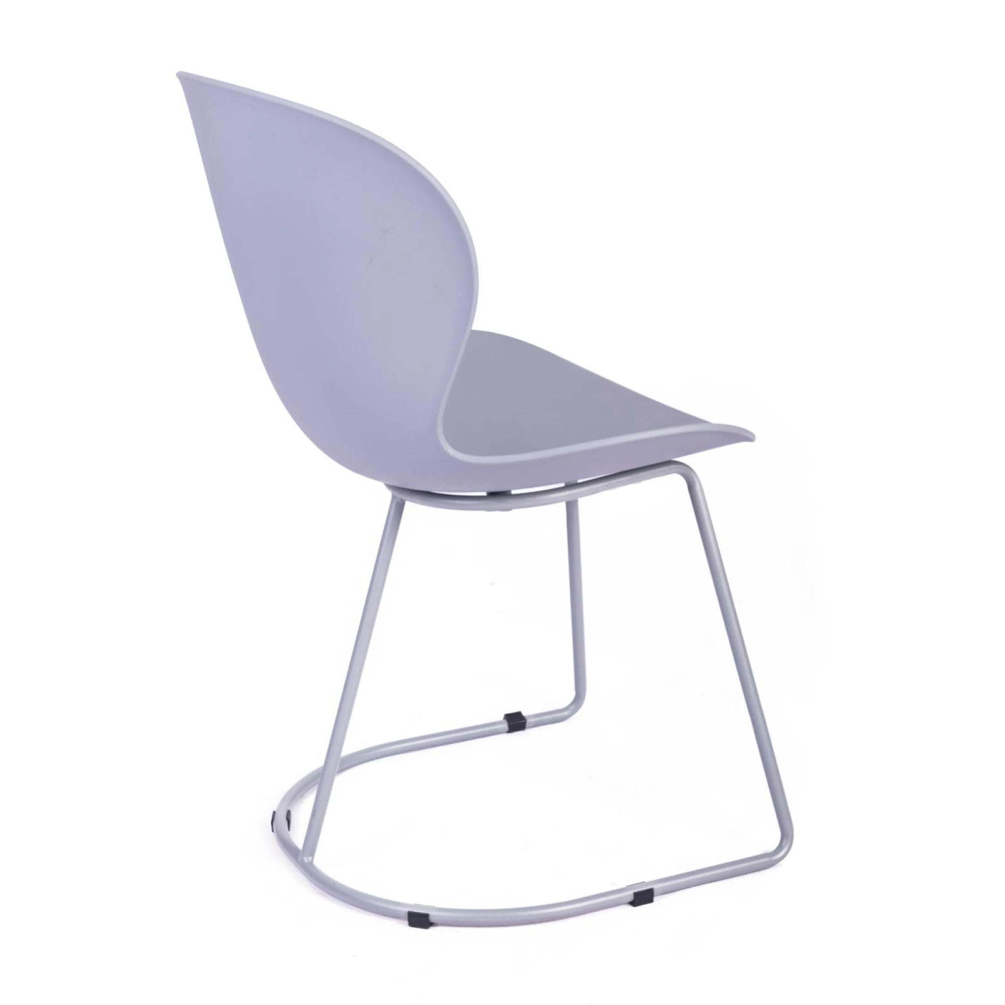 Light Grey Ergonomic Plastic Chair With Metal Base-PP Chair